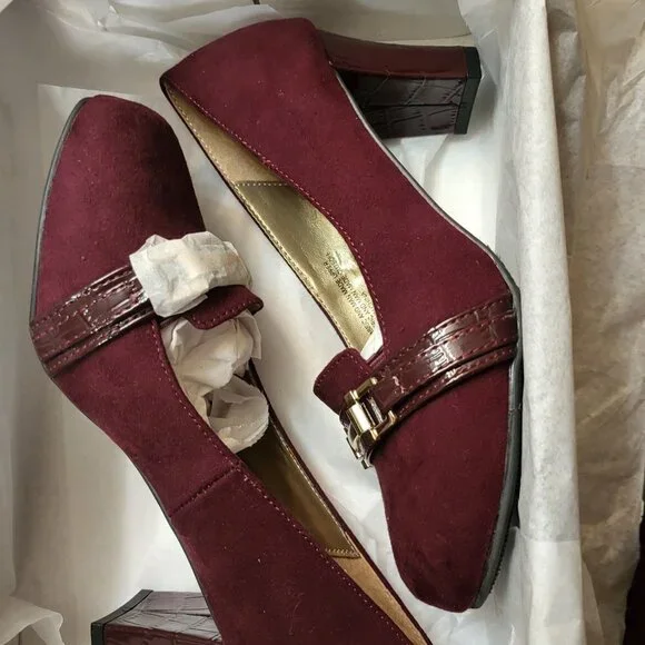 Karen Scott Penzey Womens Faux Suede Square Toe Pumps Size 5 NIB - Picture 7 of 8